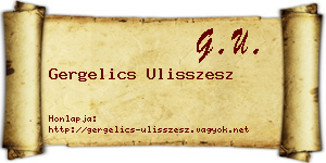 Gergelics Ulisszesz névjegykártya